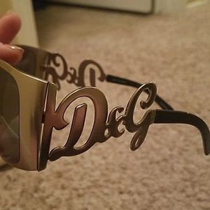 Dolce and Gabbana script initial shield sunglasses